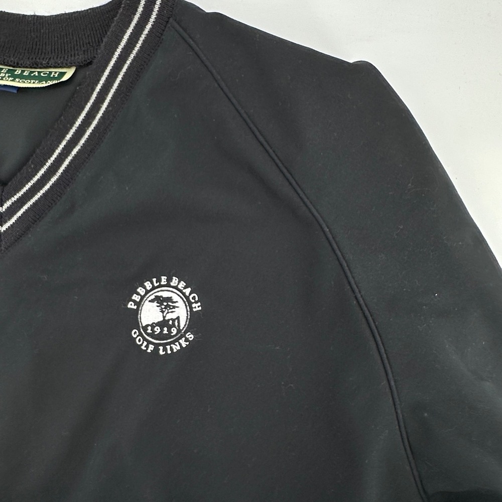Pebble Beach Golf Pullover Windbreaker Preppy Outdoor Classic  Mens Large Black
